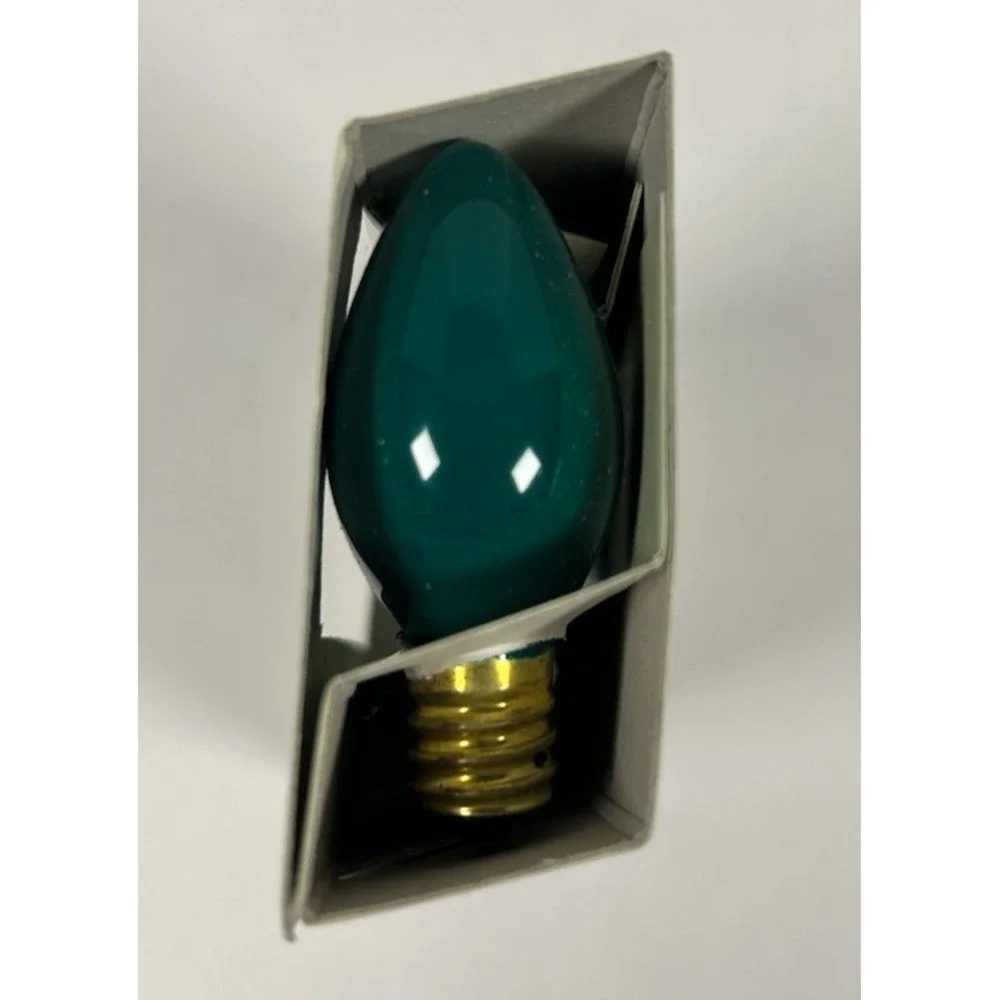 Green C7 Glass Replacement Christmas Light Bulbs 3 Count Incandescent
